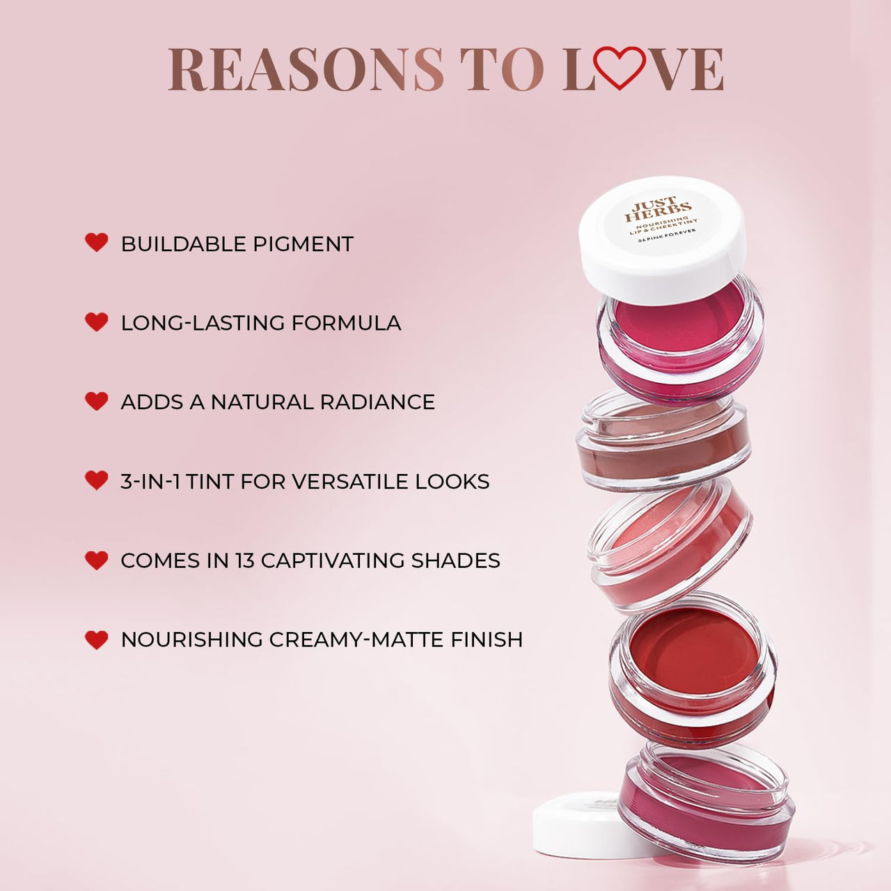 Just Herbs Ayurvedic, Natural Lip & Cheek Tint, Blush For Women- SLS, Chemical & Paraben Free - 04 Mahogany (Creamy Matte)