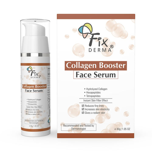 Fixderma Hydrolyzed Collagen Booster Face Serum | Collagen Serum for Face Face, Fine Lines & Wrinkles | Serum for Men & Women | Suitable for All Skin Types - 30g