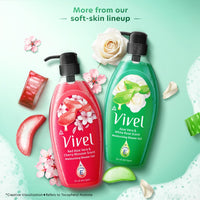 Vivel Aloe Vera & White Rose Scent Shower Gel, 895 ml, Moisturizing Body Wash, with Plant based Cleansers, Body wash Shower Gel for Women & Men, For All Skin Types