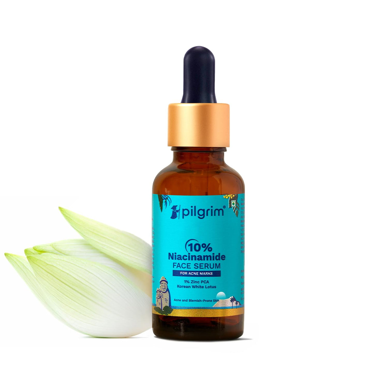 Pilgrim 10% Niacinamide Serum For Acne Marks | Niacinamide Serum For Oily Skin | Fades Blemishes & Dark Spots | Oil Control | Brightens & Evens Skin Tone | Korean Skincare | All Skin Types | Women & Men | 30ml |