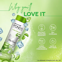 POND'S Aloe Cooling Powder, 400g, for Comfortable and Cool Skin in Summer, with Goodness of Aloe, 3X Instant Cooling, Long-Lasting Fragrance