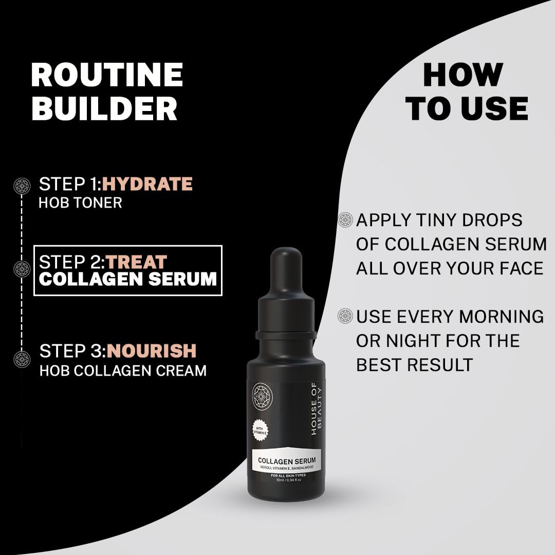 House of Beauty Collagen Serum for Diminishing Signs of ageing, Wrinkles and Help boost the good fat of the face 10ml