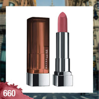 Maybelline New York Matte Lipstick - Intense Colour 677 Noho Amber & Color Sensational Creamy 660 Touch of Spice, 3.9g