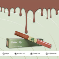 Koe Beauty Double Dip | Espresso & Caramel | Deep Bold Brown Matte Lipstick (2ml) Plus Rich Golden Glaze Buttery Finish Lip Topper (2ml) | Perfect Balance of Color & Shine
