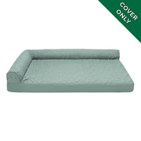 Furhaven Replacement Dog Bed Cover Pinsonic Quilted Paw L Shaped Chaise, Machine Washable - Iceberg Green, Large Cover Only 36.0