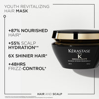 Kérastase Chronologiste Hair Mask for Aging Hair 200ml | Revitalizing & Hydrating Hair Mask for Aging Hair | Infused with Hyaluronic Acid, Abyssine & Vitamin E