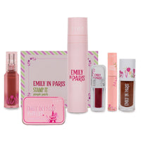 Emily in Paris Gift Hamper-Liquid Lipstick (Eclair), Lip Gloss(Hot Chocolate), Lip n Cheek Tint, Liquid EyeLiner, Pimple patch, Hydrating Mist & Reusable under eye patch