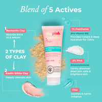 The Pink Foundry Pore Refining & Soothing Clay Mask with Cica | Deeply Cleanses Skin, Increases Hydration & Absorbs Extra Oil from Skin 100g