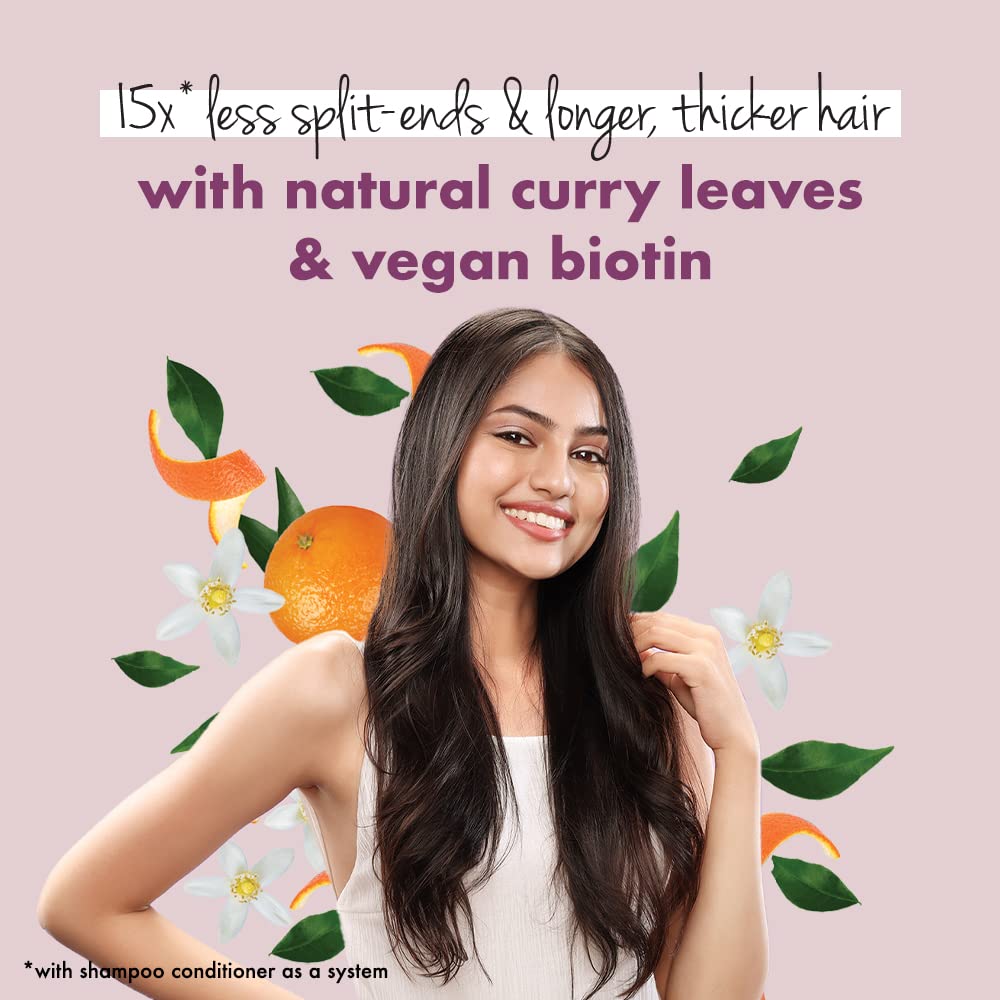 Love Beauty & Planet Curry Leaves, Biotin & Mandarin Natural Conditioner for Split-end Free Long Hair|No Sulfates,No Paraben|400ml
