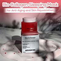 Bee & Beauty Bio Collagen Sleeping Mask For Anti-Aging And Skin Rejuvenation | Overnight Hydrating Collagen Face Mask With Nourishing Ingredients To Firm | Smooth | Repair Skin, 1 count