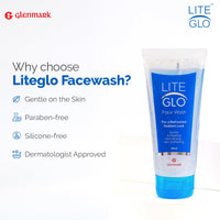 Lite Glo Face Wash for Combination Skin - Contains Vitamin C, Glycolic Acid and Mandelic Acid, Helps with optimal exfoliation, prevents dryness of skin, gives gentle cleanse | Protects, Nourishes and Repairs Skin | Paraben and SLES Free