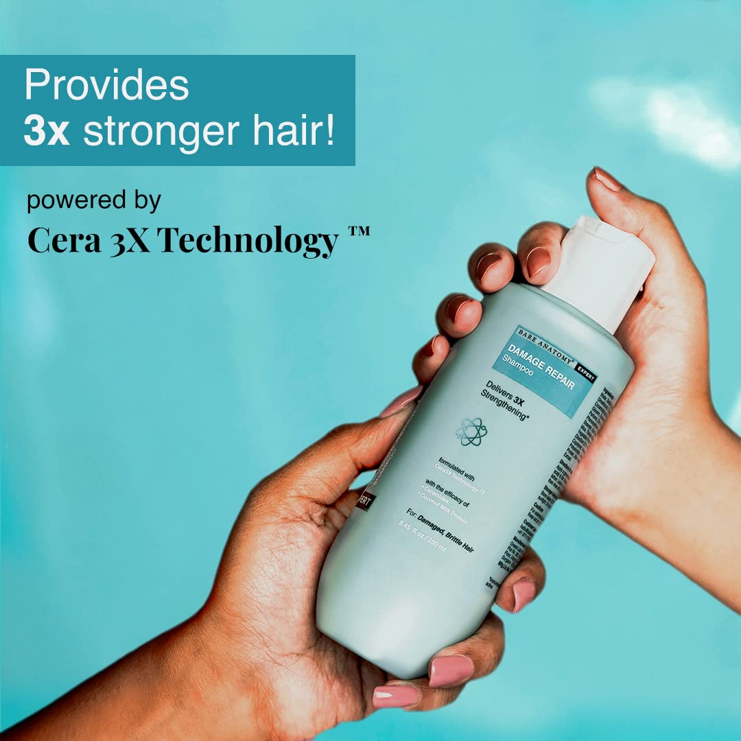 Bare Anatomy Damage Repair Shampoo + Hair Mask + Serum Kit | Repairs Damaged, Weak and Dry Hair | Contains Coconut Milk Protein | Sulphate & Paraben Free | Women & Men | 250ml + 250g + 50ml