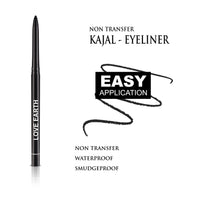 LoveEarth Intense Black Kajal & Eyeliner Pencil – Waterproof, Smudge-Proof, Long-Lasting | Creamy Matte, Non-Transfer Formula | Ideal for Everyday Use – 0.35g