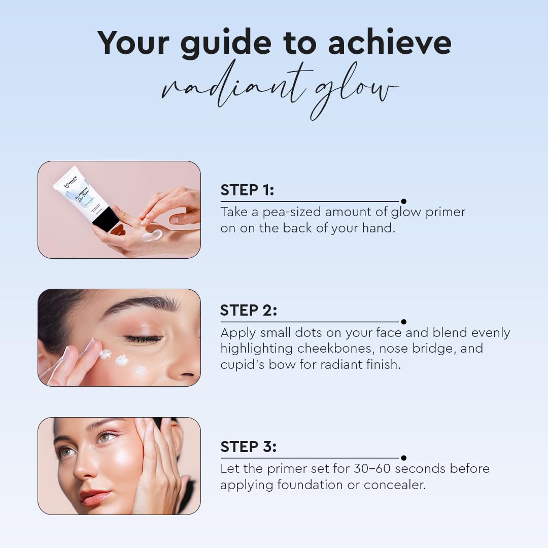 Million Colors Illuminating Strobe Cream for Face | Rose Gold Strobe Cream + Primer + Face Highlighter | Hydrating Makeup Base with SPF | Infused With Hyaluronic Acid, Niacinamide, Jojoba Oil & Shea Butter for Radiant Skin 30Ml