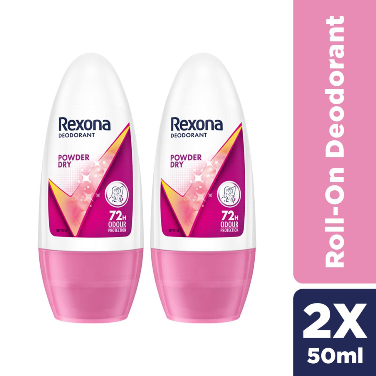 Rexona Powder Dry Underarm Floral Roll On Deodorant + Antiperspirant For Women|| 50 Ml+Rexona Powder Dry Underarm Roll On Deodorant + Antiperspirant For Women|| 50 Ml