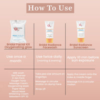 O3+ Radiance Skincare Combo With Bridal Facial Kit Oxygenating Glow Skin 81g,Bridal Radiance Facewash 75g & Sunscreen 75g