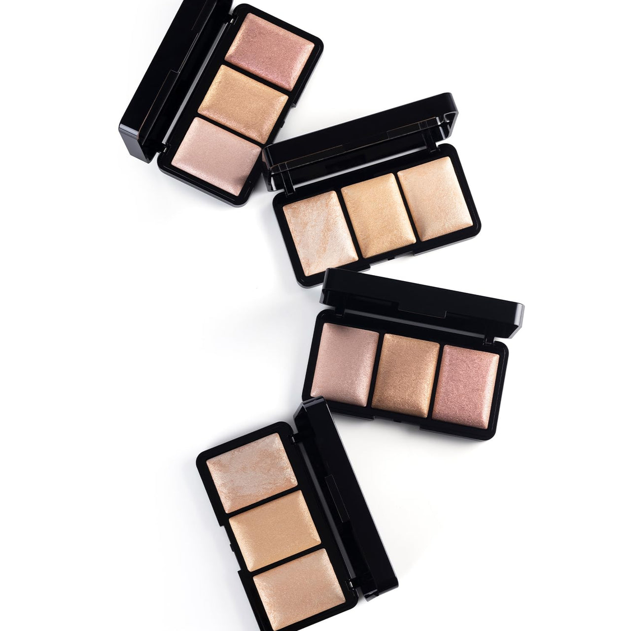 PAC Trio Glow Highlighter X3 (Pink) | Powder Highlighter Palette for Face Makeup with Semi-Matte Natural Metallic Finish | 3 Lightweight Shimmer Glow Shades | Full Coverage for All Skin Type | 4g