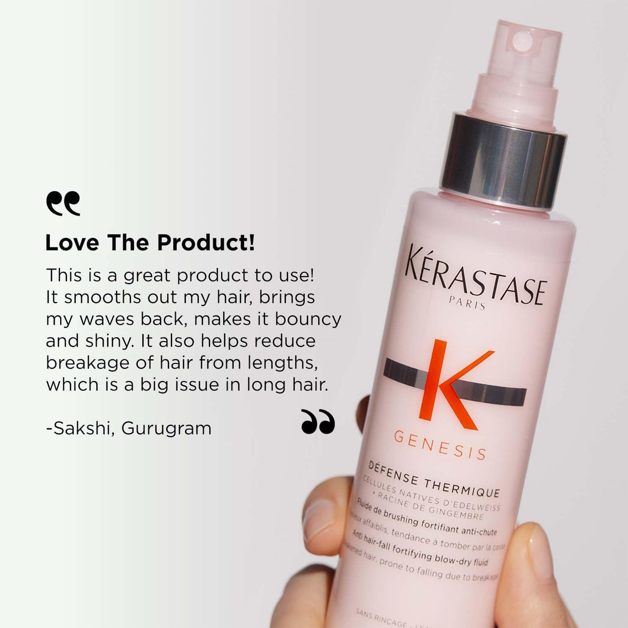 Kérastase Genesis Thermique Blow Dry Primer 150ml | Heat Protectant Spray for Weak Hair | Anti-Breakage, Detangles & Hydrates | Infused with Ginger Root & Edelweiss Native Cells