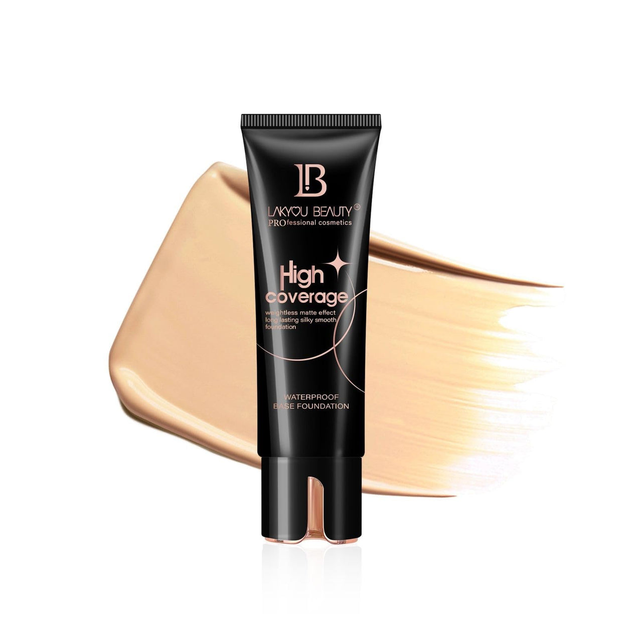LAKYOU BEAUTY High Coverage Foundation Cream | Weightless | Matte Effect | Long Lasting | Waterproof Base Foundation | Shade-03 (Natural Beige) | 80ml