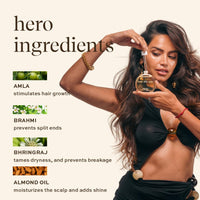 indē wild Champi Hair Oil (130 ml) with Rosemary Oil, Brahmi, Amla, and Bhringraj | Ayurvedic Hair Growth Oil for Dandruff, Hairfall, & Thicker, Fuller Hair | 16+ Ayurvedic Actives | Calming Fragrance
