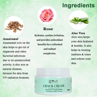 Globus Naturals Crack Cream For Dry Cracked Heels & Feet | Enriched With Aloevera | Neem | Anantmool 50g (Pack of 2)