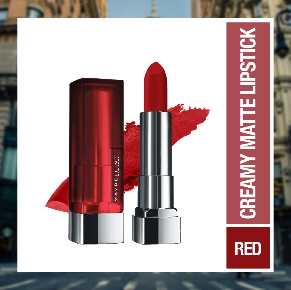 Maybelline New York Color Sensational Creamy Matte, 634 Bold Crimson, 3.9g with FREE Color Sensational Creamy Matte 656 Clay Crush