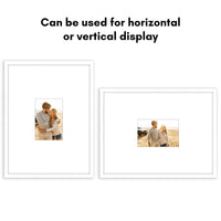 Americanflat 12x16 Picture Frame in White - Use as 4x6 Picture Frame with Mat or 12x16 Frame Without Mat - Thin Border Photo Frame with Plexiglass Cover - Vertical or Horizontal Wall Display