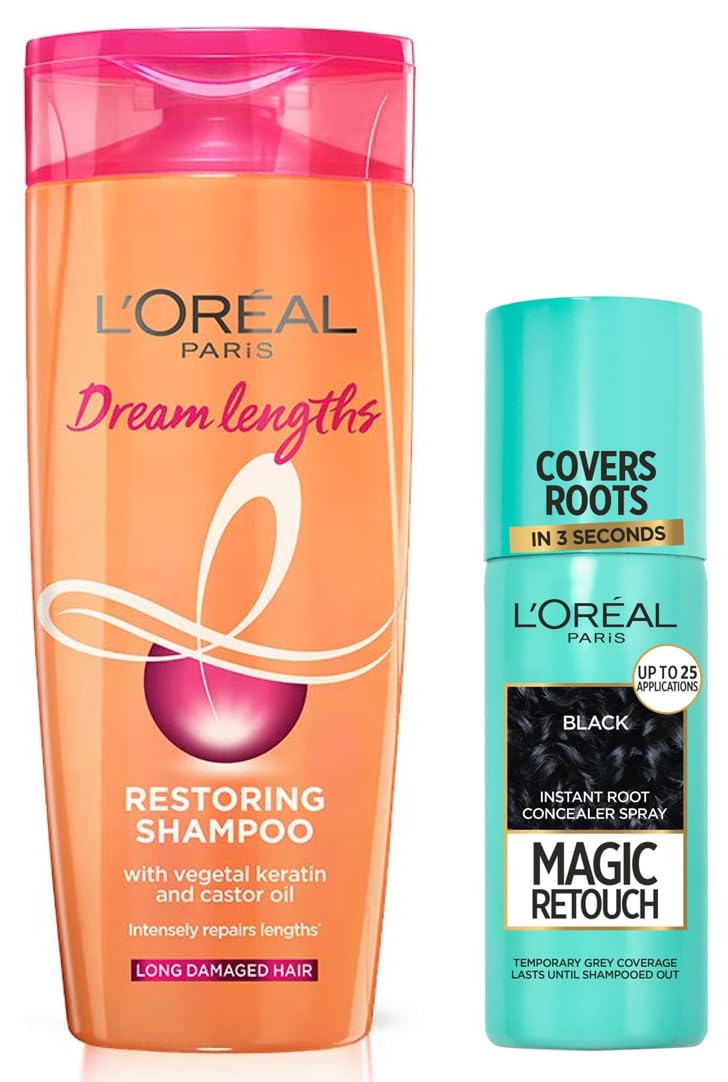 L Oréal Paris Instant Root Concealer Spray, 1 Black & Shampoo, 192.5ml