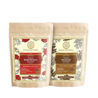 KHADI NATURAL Organic Powder Pack of 2 (Rose Petals + Mulethi) (Net Qt. 2x100) 200gm