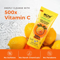 WOW Skin Science Japanese Yuzu + Vitamin C with Ceramide Brightening Face Wash | 500x Vitamin C | For Strengthened Glowing Skin | Paraben-Free Gentle Cleanser with Orange Peel & Camu Camu | 100ml