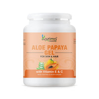 KAZIMA Aloe Papaya Gel with Pure Aloe Vera, Papaya & Vitamin C, E for Face, Skin & Hair - Anti-aging, Moisturizing, Skin Lightening, Acne Scars, Wrinkles, Sunburn & Dark Circles (500 Gram)
