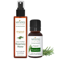 Mystiq Living Rosemary Essential Oil for Hair, Rosemary Water- Combo (100 ML + 15 ML) | Hair Spray for Regrowth | 100% Pure & Natural