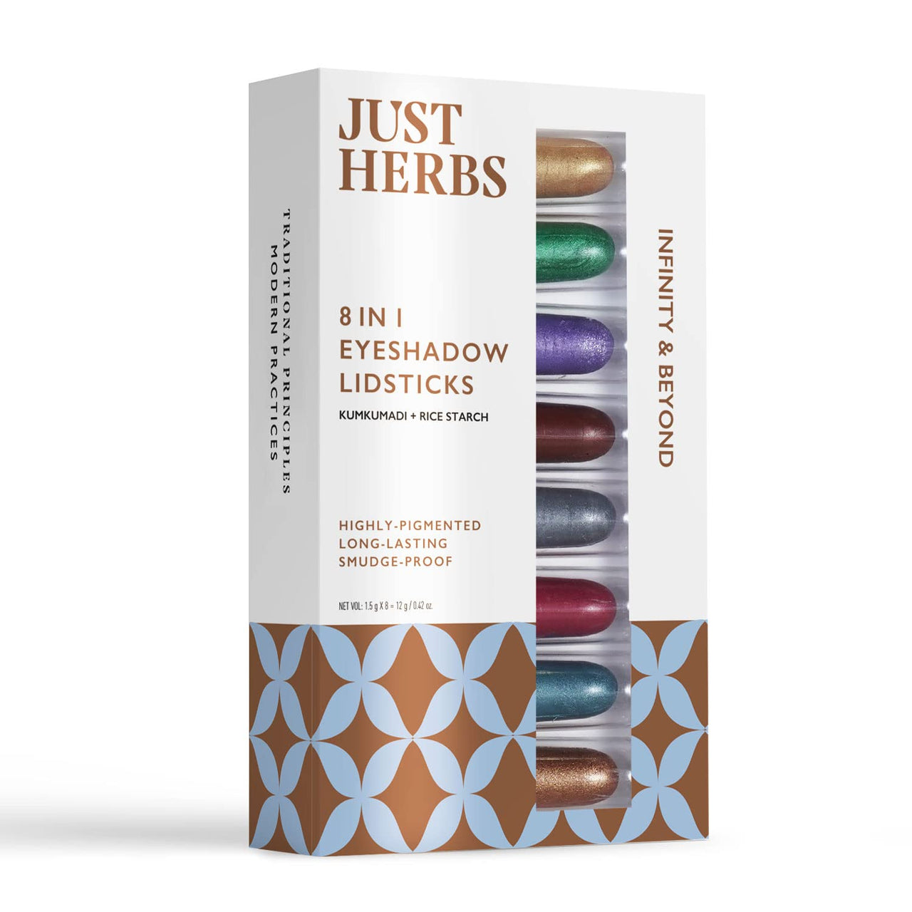 Just Herbs 8 In 1 Herbal Metallic stick-Shimmery Finish - 12Gm& 8 In 1 Herbal Metallic stick-Shimmer Finish - 12Gm (Herbi -Wore) Combo, Multicolor