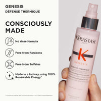 Kérastase Genesis Thermique Blow Dry Primer 150ml | Heat Protectant Spray for Weak Hair | Anti-Breakage, Detangles & Hydrates | Infused with Ginger Root & Edelweiss Native Cells