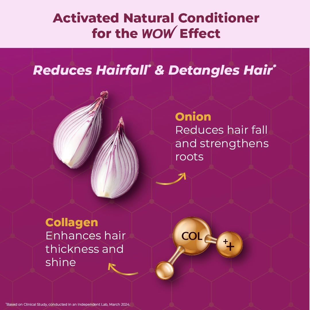 WOW Skin Science Onion Conditioner With Red Onion Seed Oil Extract, Black Seed Oil & Pro-Vitamin B5 - No Parabens, Mineral Oil, Silicones, Color & Peg - 250 ml