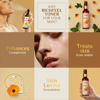 Richfeel Calendula Revitalising Skin Toner | Power of Soothing Calendula Extracts | For skin prone to Acne & Blemishes | Physician Formulated | 80 Ml