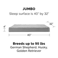 Furhaven Replacement Dog Bed Cover Ultra Plush Faux Fur & Suede Mattress, Machine Washable - Gray, Jumbo (X-Large) Ultra Plush Curly Faux Fur (Gray) 1 Count (Pack of 1) Cover Only