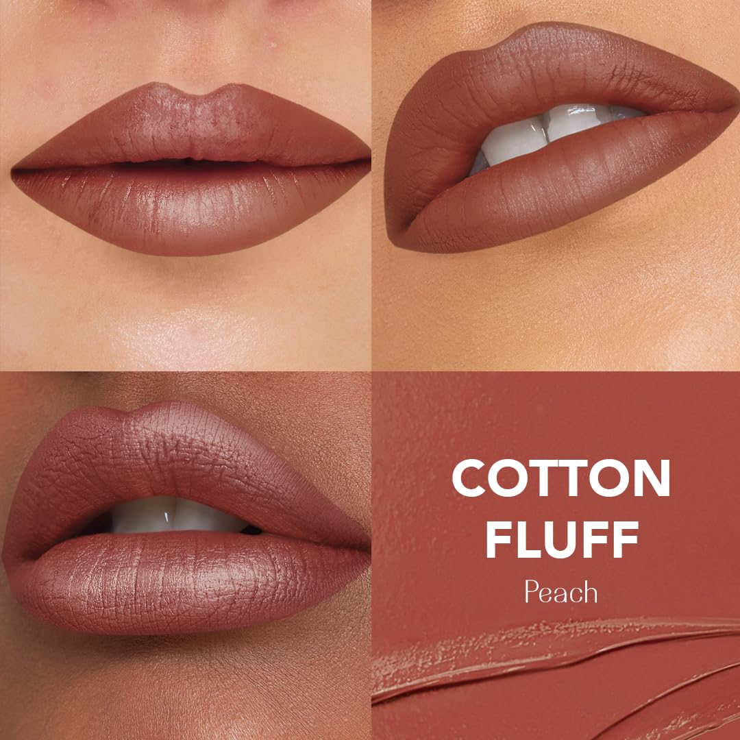 LoveChild Masaba Lush Creme Lipstick (Peach), Moisturizing Satin Finish with Ceramides & Shea Butter, Lightweight, Long-Lasting & Ultra-Smooth, Perfect Shades for Indian Skin Tones, Cotton Fluff 3.5g