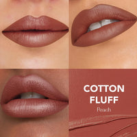 LoveChild Masaba Lush Creme Lipstick (Peach), Moisturizing Satin Finish with Ceramides & Shea Butter, Lightweight, Long-Lasting & Ultra-Smooth, Perfect Shades for Indian Skin Tones, Cotton Fluff 3.5g