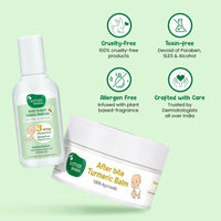 Mother Sparsh After Bite Turmeric Balm for Mosquito Bites (25gm) and Natural Mosquito Fabric Roll On for Babies-12ml (Pack of 2)