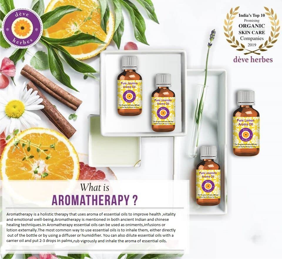 Deve Herbes Pure Lavender Essential Oil (Lavandula angustifolia) with Glass Dropper Steam Distilled 30ml