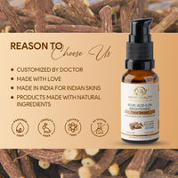 Vamp Beauty Kojic Acid 0.2% Brightening Face Serum | With Licorice 0.3% & Tangerine 0.2% | Reduces Dark Spots & Pigmentation | For Glowing Skin & Even Tone | All Skin Types | 30ml