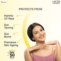 Lacto Calamine Sunshield Matte Look Sunscreen SPF50 PA+++ for Oily or Acne prone skin, Very Water Resistant, Paraben & Sulphate free, 50g (Pack of 2)