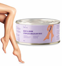 Urban Yog Body & Bikini Stripless Brazilian Wax (190g) + Liposoluble Facial Wax Strips (20 Strips + 4 Post-Wax Wipes) Combo | Gentle Hair Removal for Body & Face | Enriched with Natural Waxes & Shea Butter
