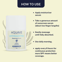 AQUAVE SPF 50 PA++++ Serum Sunscreen (30ml) 5% Niacinamide & 3% Sea Boost Superlight Marine-Based | 1% Hyaluronic Acid & 5% Aloe Vera | No White Cast | For All Skin Types (Oily, Dry, Acne-Prone) | Men & Women | Pocket Sunscreen