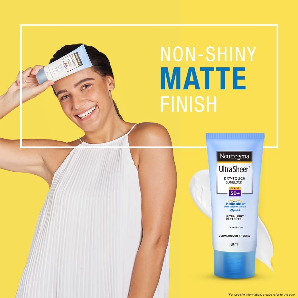 Neutrogena Ultrasheer Sunscreen For All Skin Types Spf 50+, 80G (Pack Of 2)