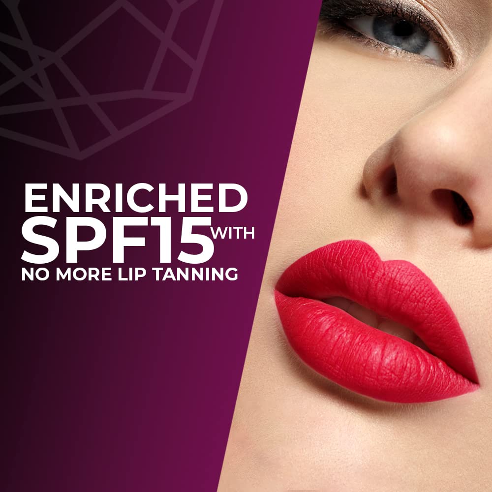 JUICE Matte Lipstick with Goodness of Bio Retinol, Moisturising lock technology, SPF 15 Waterproof & Long Lasting Cherry Kiss M05