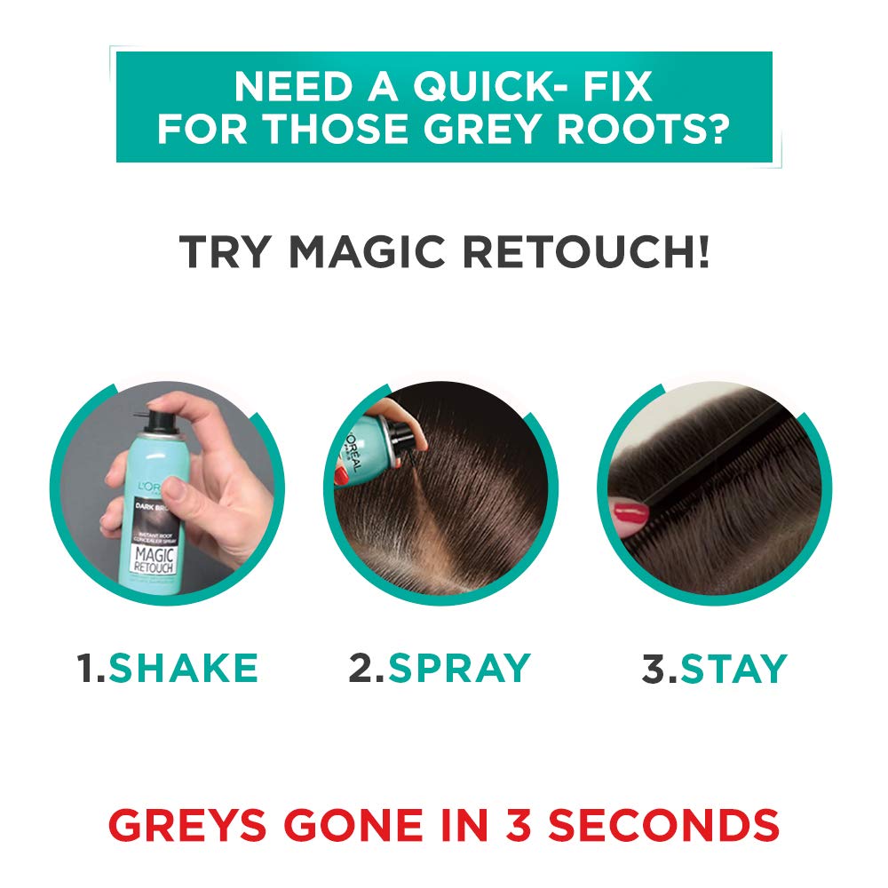 L’Oréal Paris Magic Retouch Root Touch-Up Spray, Dark Brown (75Ml) With Excellence Crème Hair Colour, 3 Dark Brown (72Ml+100G) - Pack Of 2