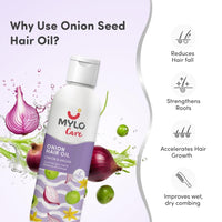 Mylo Care Anti Hair Fall Combo (Onion Oil & Onion Shampoo) 200 ml Each| Contains Bhringraj, Vitamin E, Argan Oil, Onion Seed Oil| Controls Hairfall & Nourishes Hair Roots
