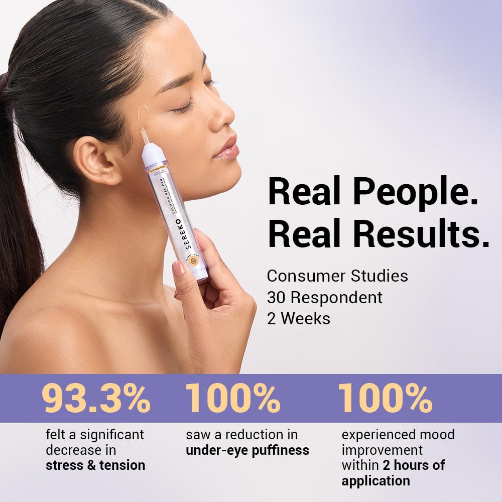 SEREKO Calming Under Eye Cream Gel Pen with Cica & Wild Indigo | Instant Cooling Relief | Stress-Reducing Formula | Reduces Dark Circles, Wrinkles & Fine Lines Suitable for Men & Women – 20ml (Pack of 2)
